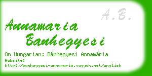 annamaria banhegyesi business card