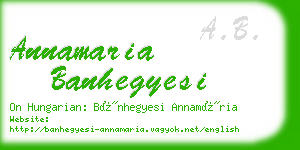 annamaria banhegyesi business card